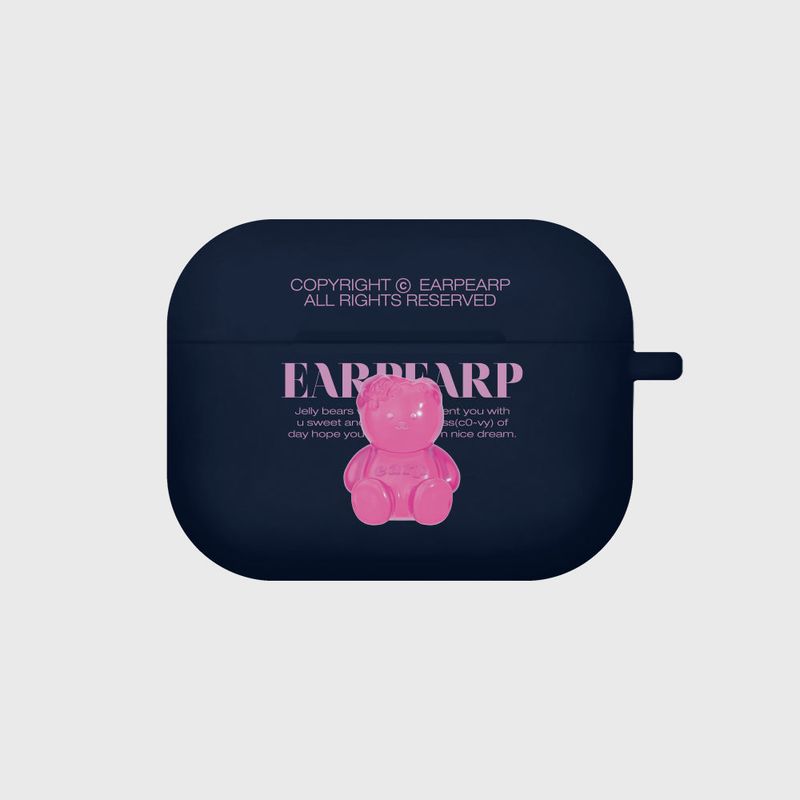 EARPEARP(アプアプ)の「LITTLE JELLY COVY-NAVY(AIR PODS PRO-COLOR JELLY)(Hats)」