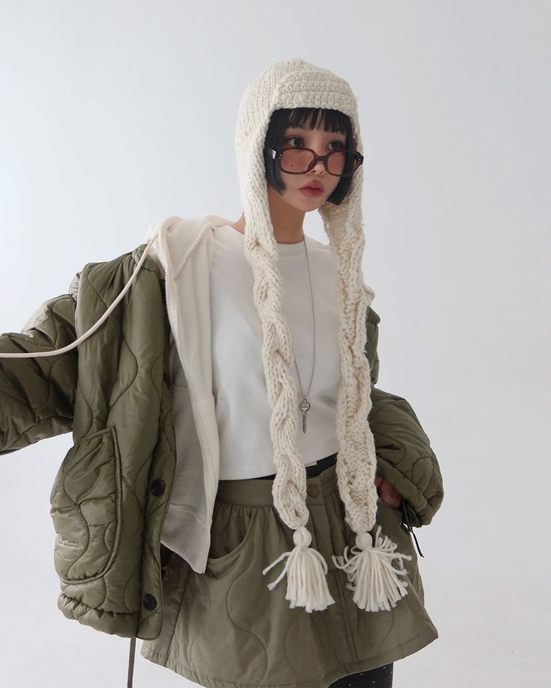 Delight-J（ディライトジェイ）の「Twisted muffler earbuds Truffle hat（Hats）」
