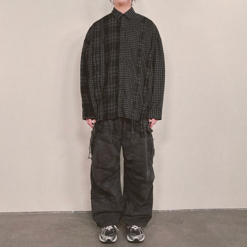 double check deconstructed shirt_black