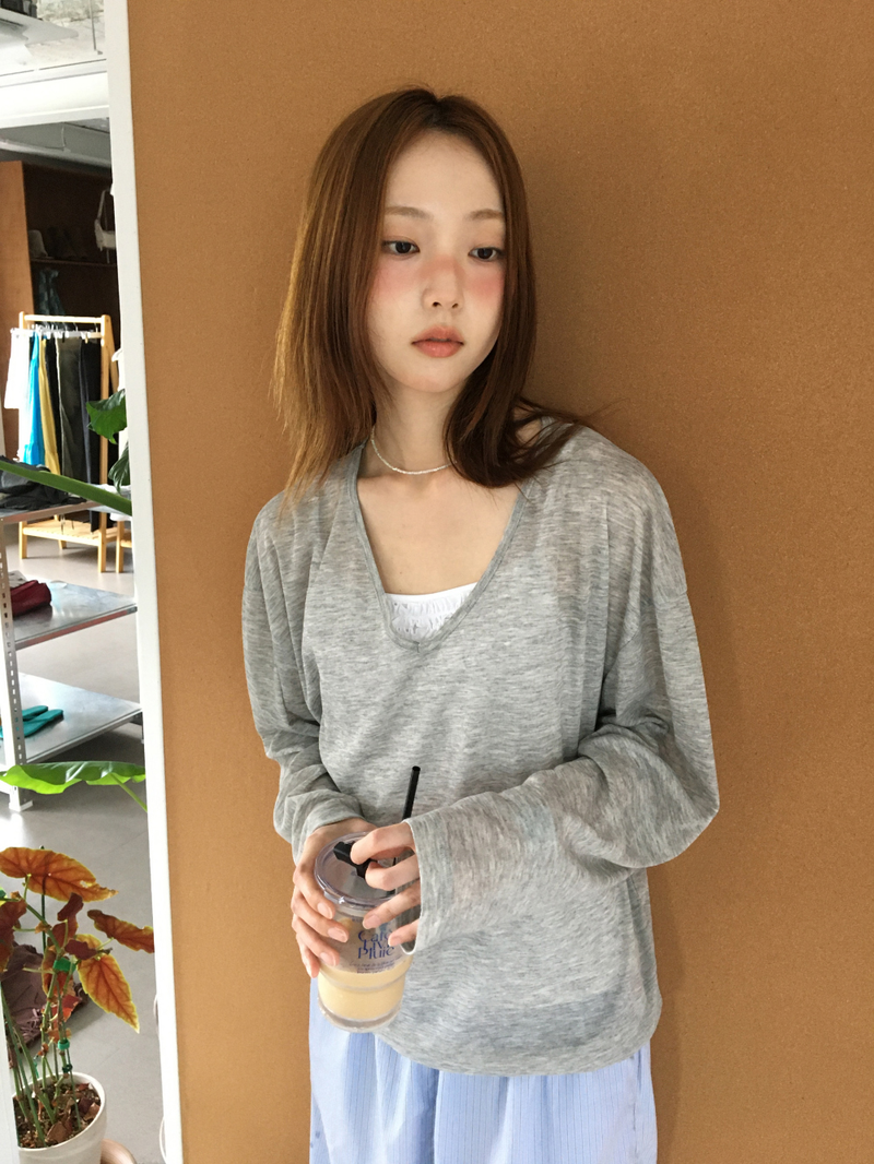 Cinnamon Summer V-neck Knit (6color)