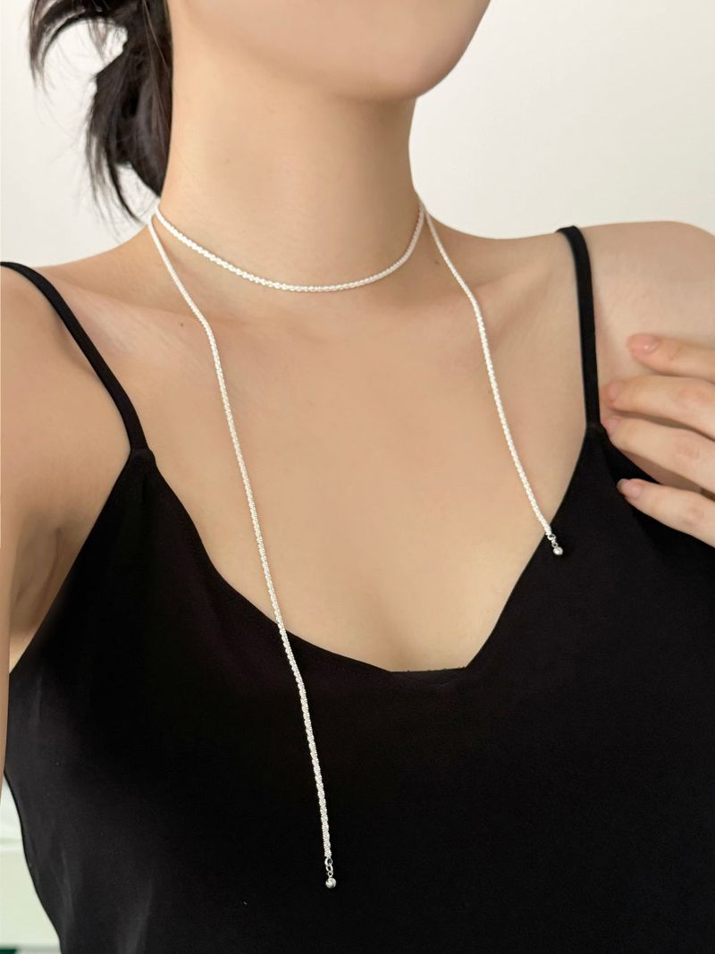 shining cutting drop necklace / layered square cutting glitter long