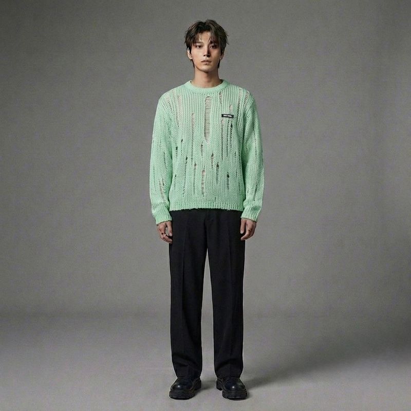 Mint See-Through Knit