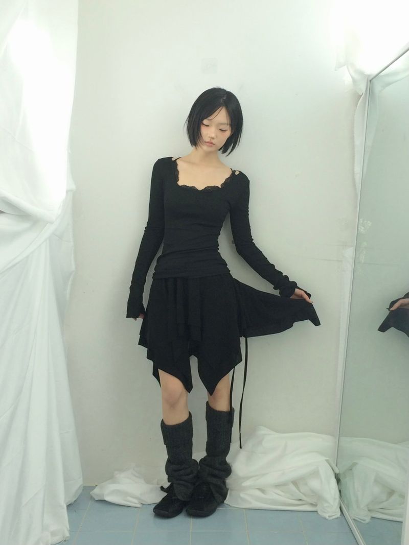ribbonline wave skirt