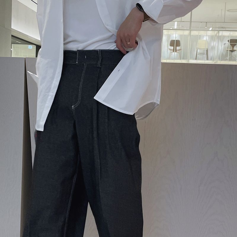 Oh Stitch Denim Slacks (2color)