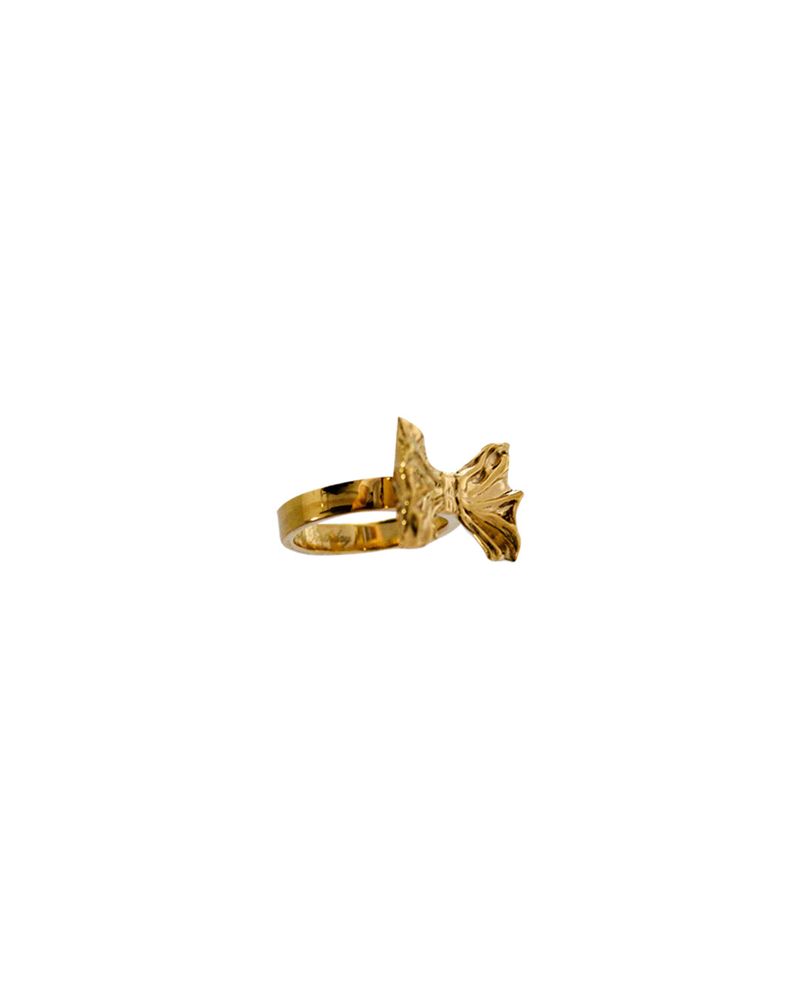 Ribbon ruffle gold ring