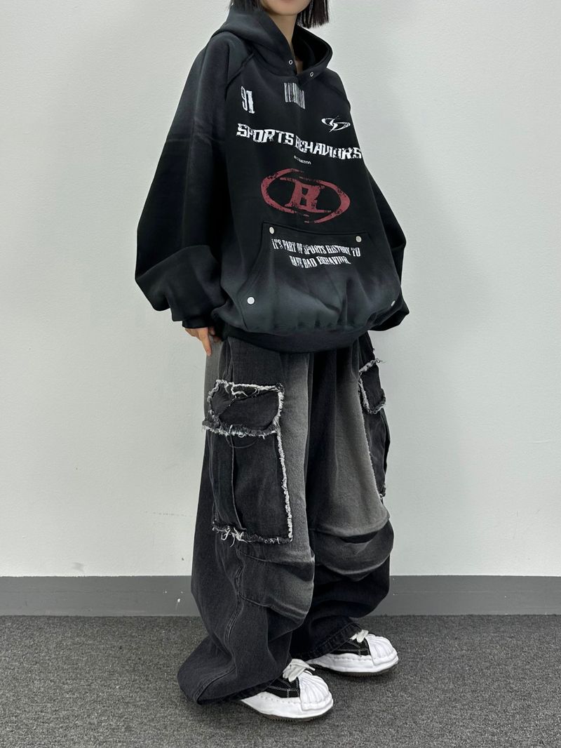 cut-off big pocket denim balloon pt