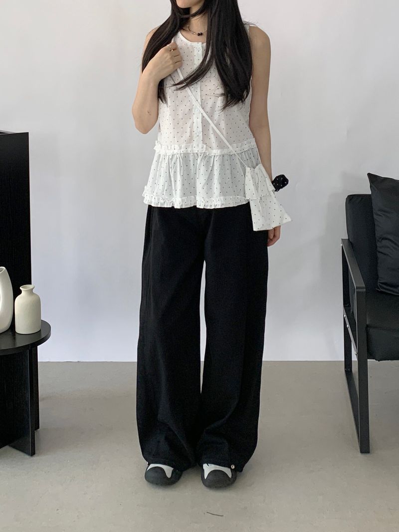 Cabri balloon button wide pants