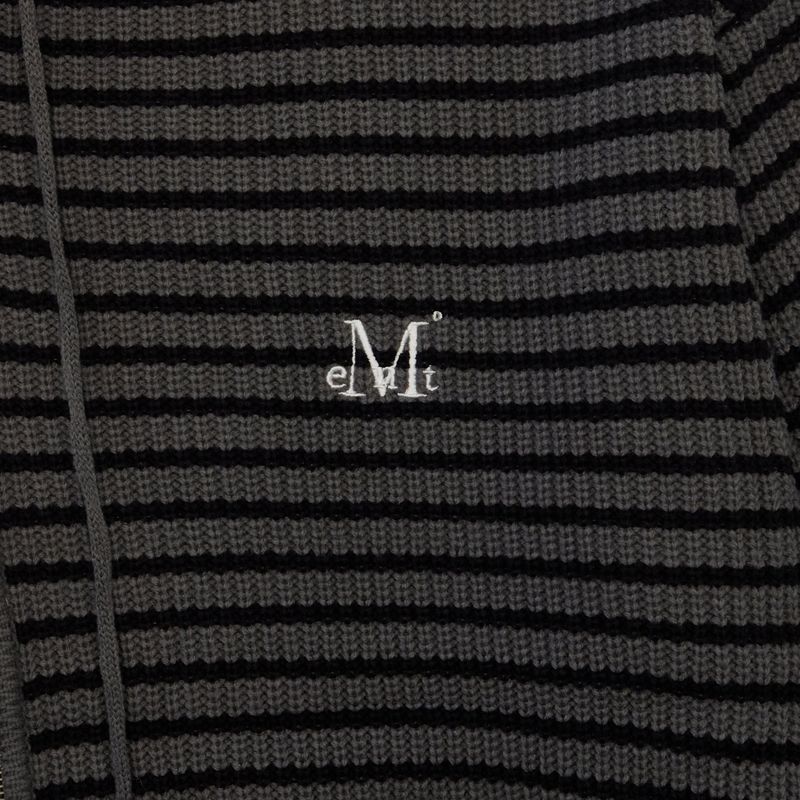 MEI STRIPE HAND-WARMER KNIT ZIP-UP UNISEX (2Color)