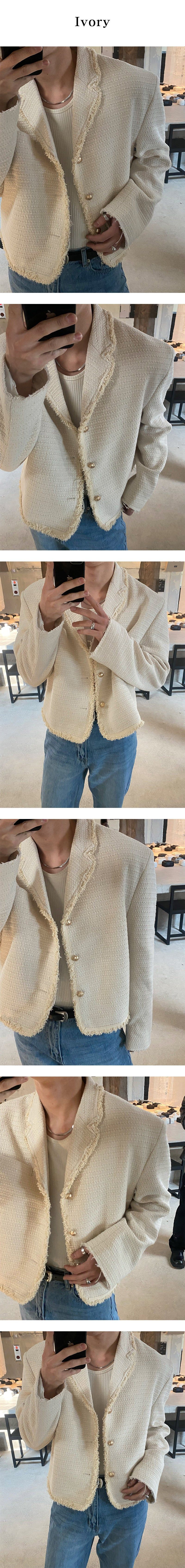 [S/F] Tail cutting tweed jacket(2color)