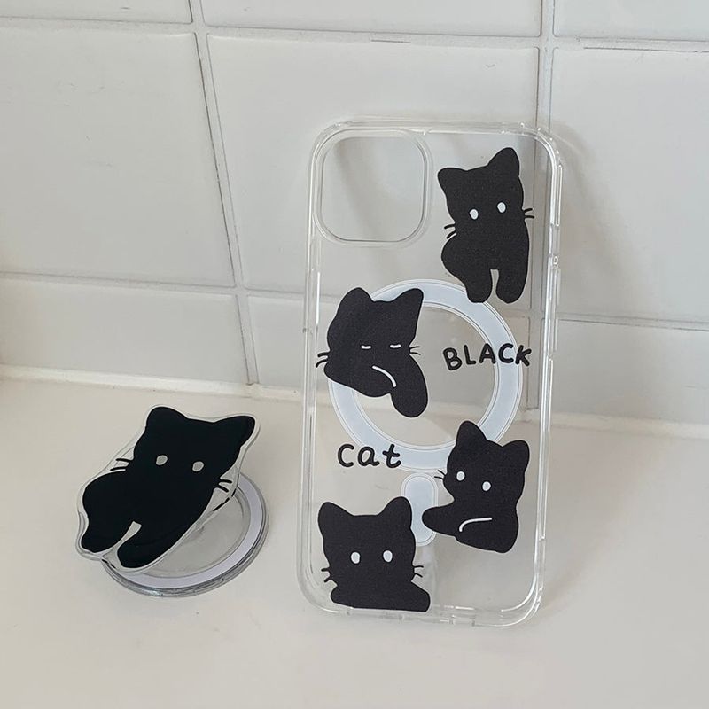 [Magsafe]Black White Cat Smart Tok