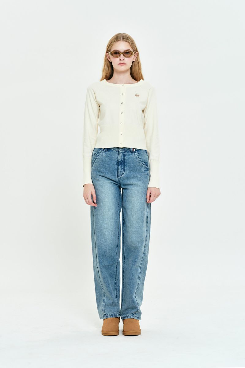 MONO CHERRY CROP CARDIGAN [IVORY]