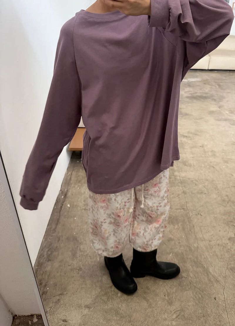 floral sweat crop pants
