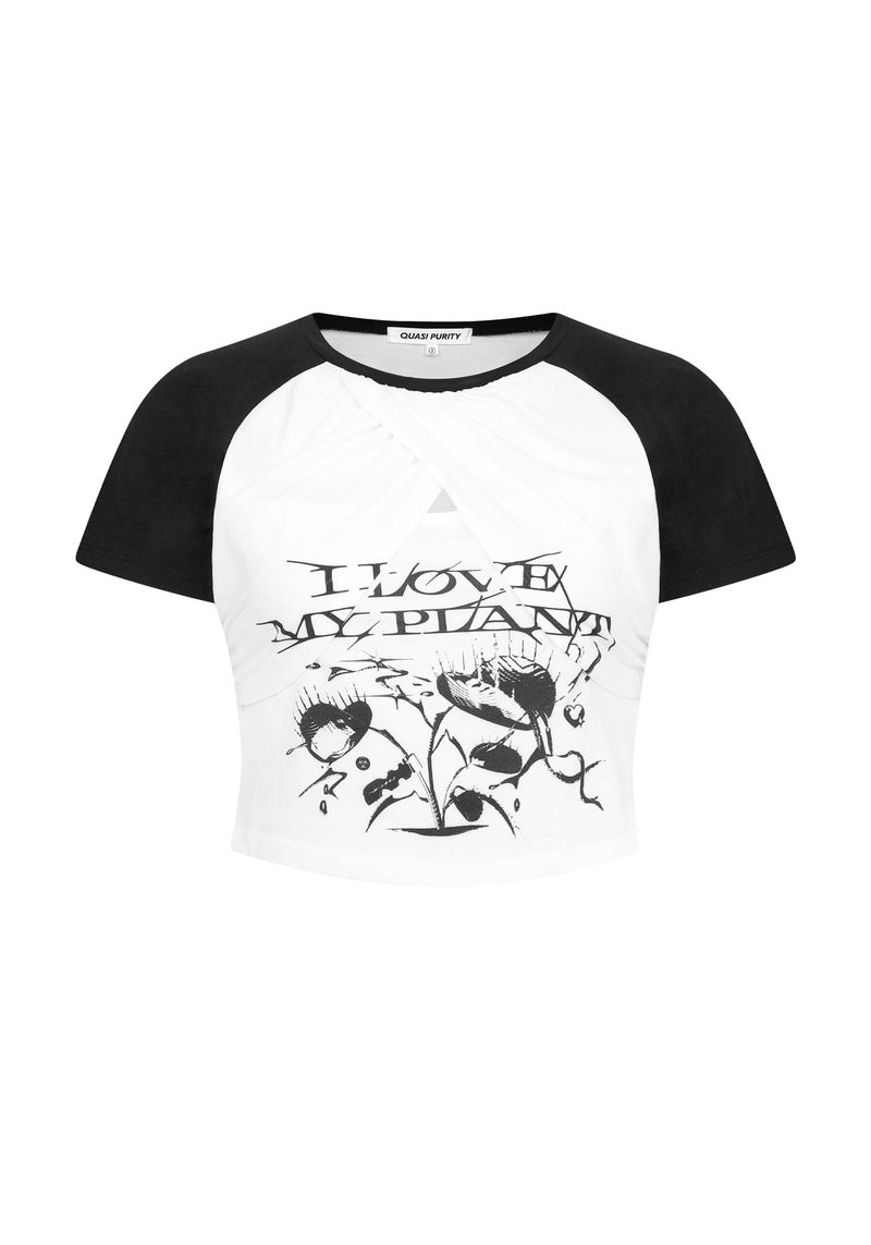 QUASI PURITY（クアシパルティ）の「アイラブマイプラントラグランTシャツ（トップス）」