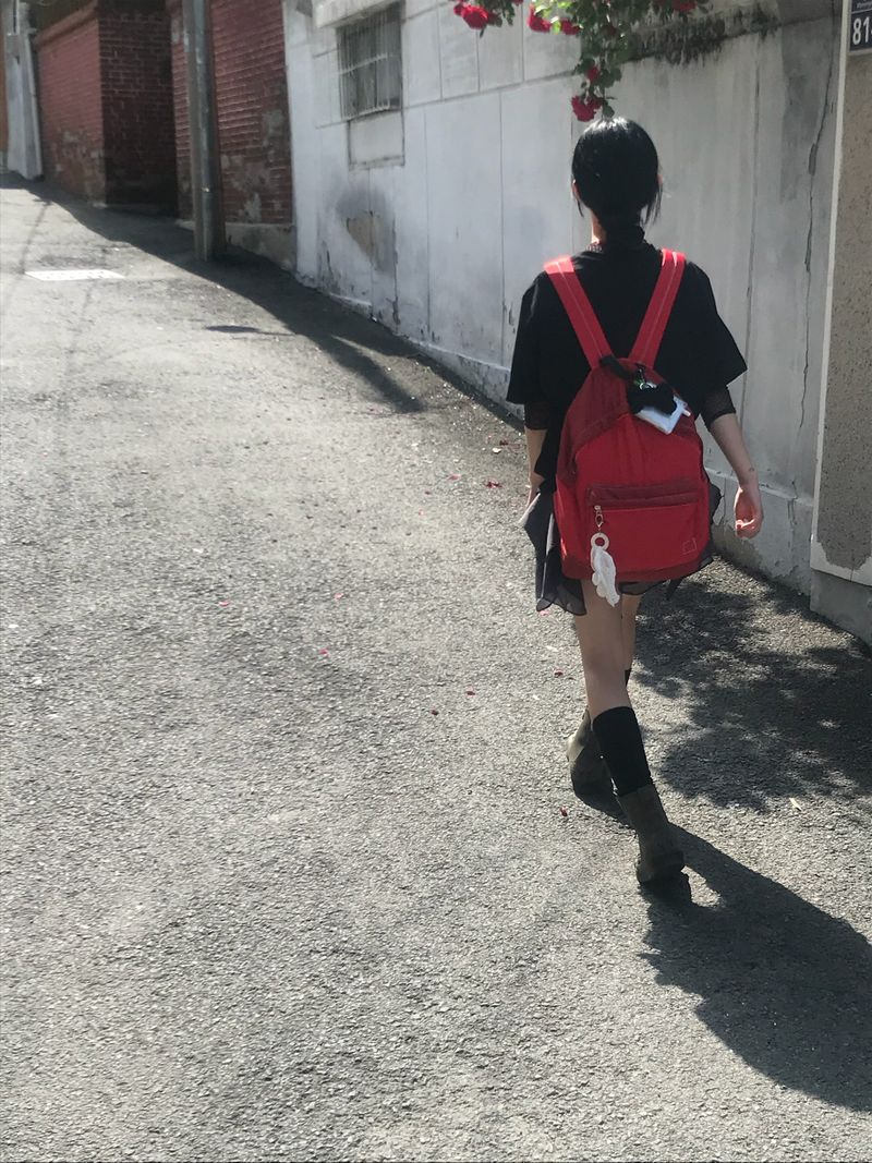 vintage two-tone backpack