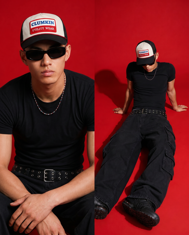 ヴィンテージパッチメッシュキャップ (BLACK)