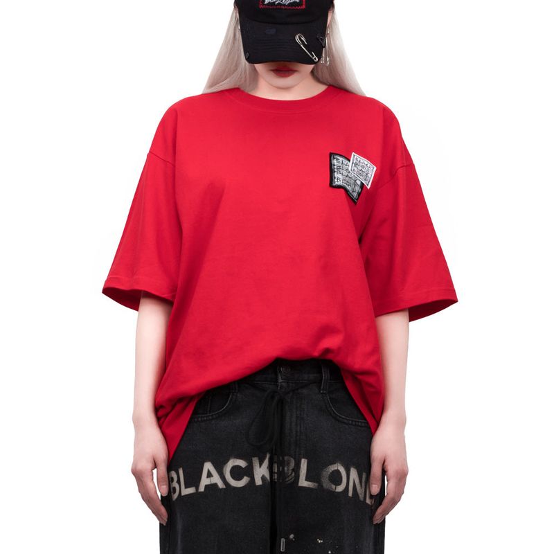 BLACKBLOND(ブラックブロンド)の「BBD Disorder Patch T-Shirt (Red)(Tops)」