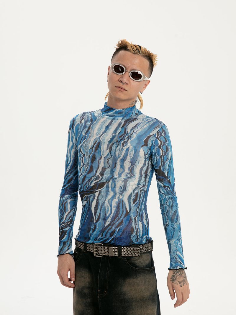 RTVG(RETROVEGAS) Pop stripes elasticity mesh clothing