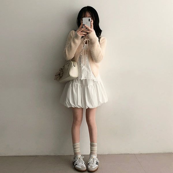 Taven Shirring Balloon Miniskirt