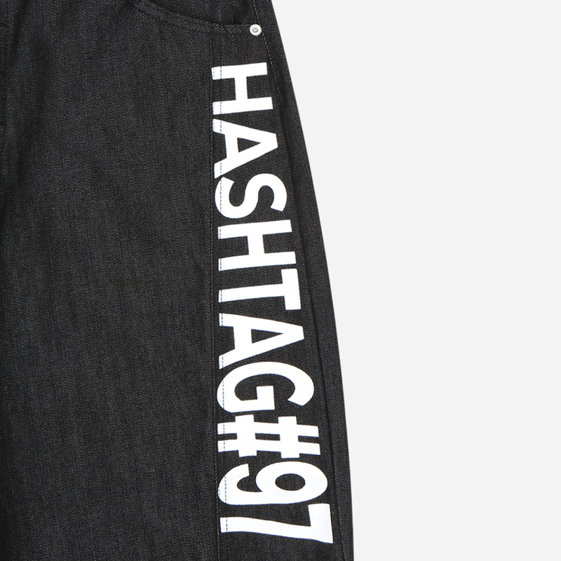 Hash Lettering Denim Pants