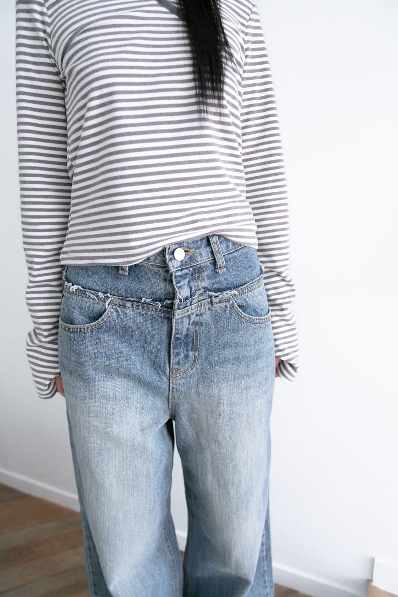 fringe tail wide denim(S-L)