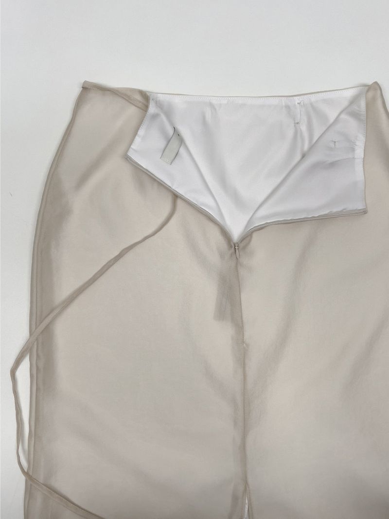 Organza chiffon layered long skirt