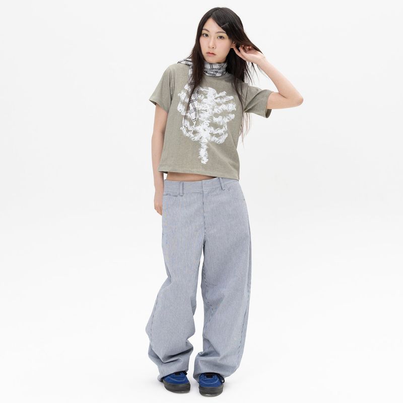 Lace Bone Angel Tee - Khaki