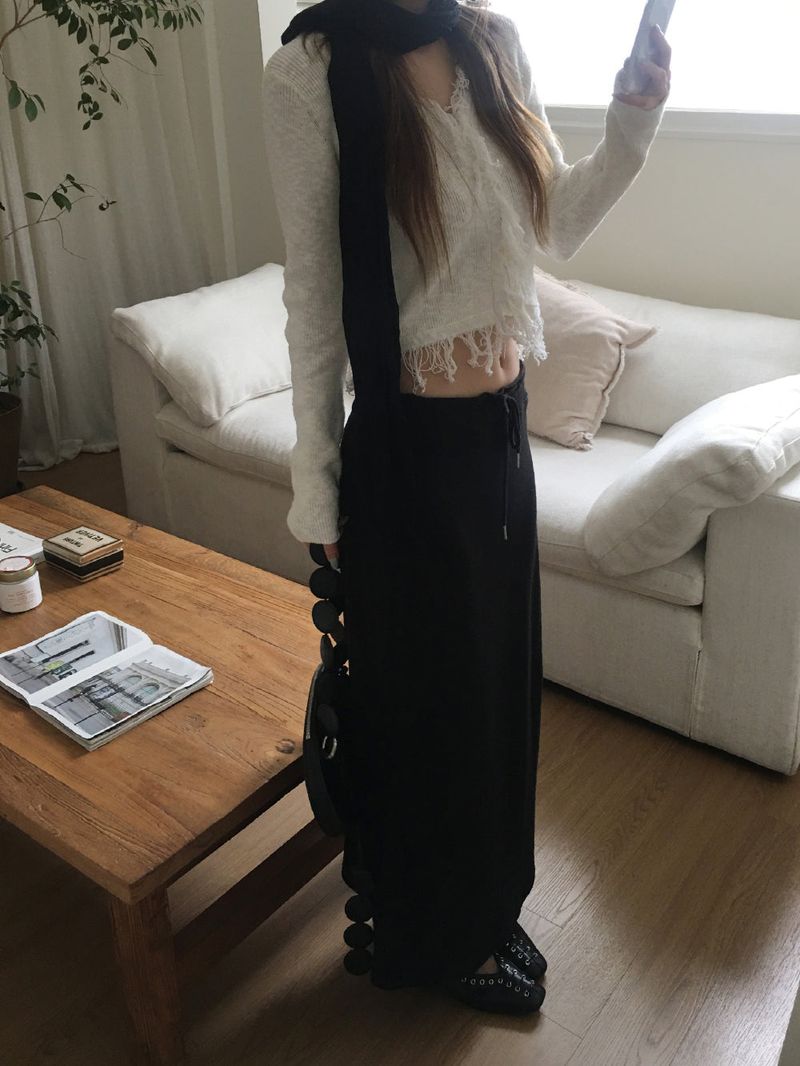 Rough fringe v cardigan 