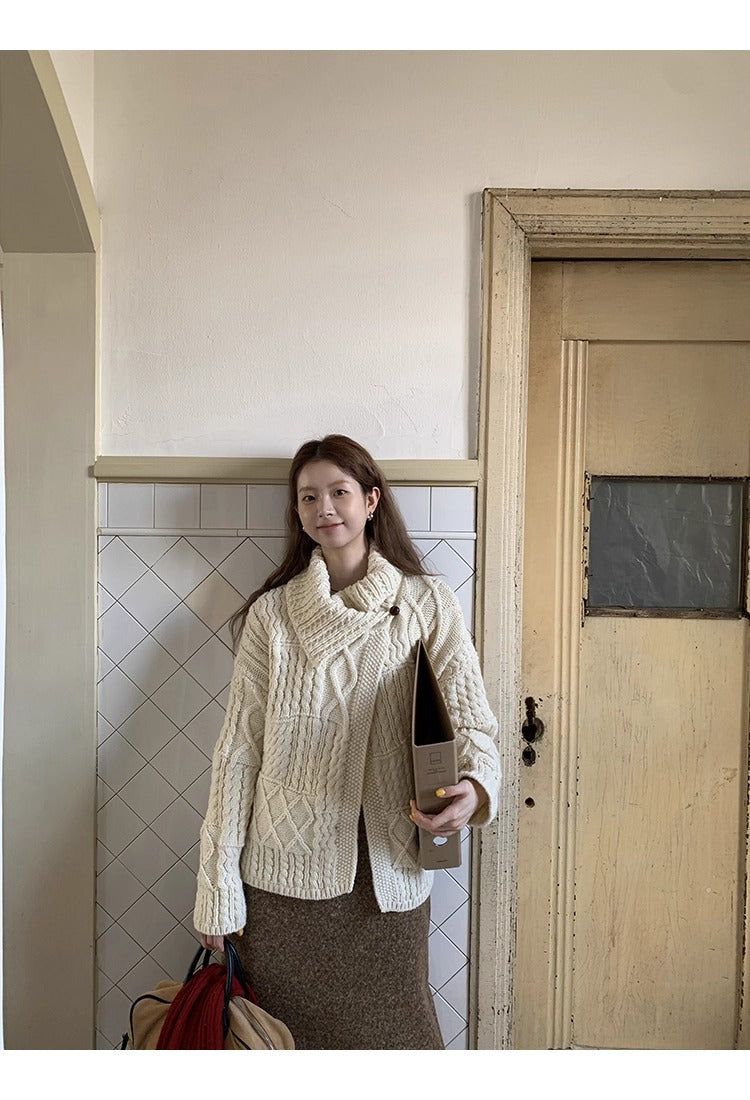 Wool Flow Warm Knit Cardigan