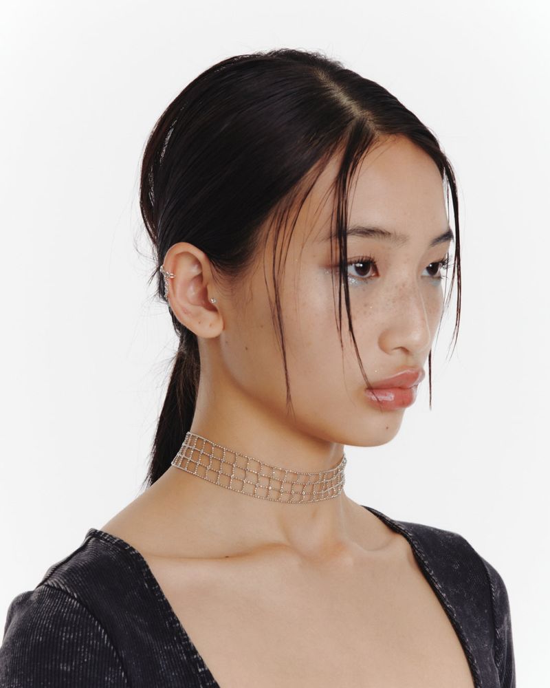 Mesh diamond necklace