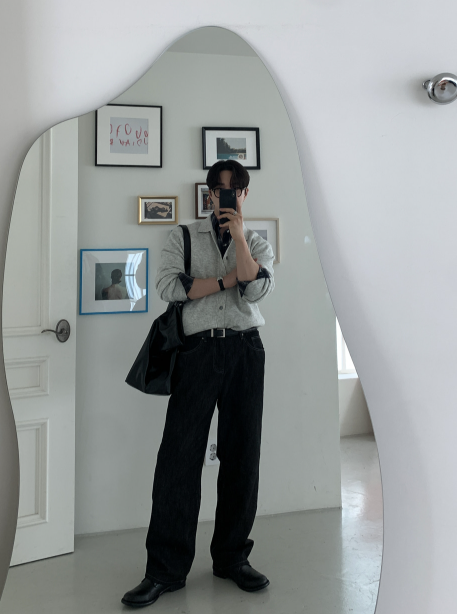LOOKPLE（ルックプル）の「Semi Wide Stitch Raw Fabric Denim Pants（Pants）」