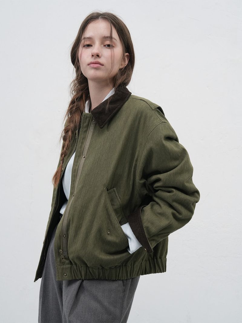 corduroy collar padding work jacket