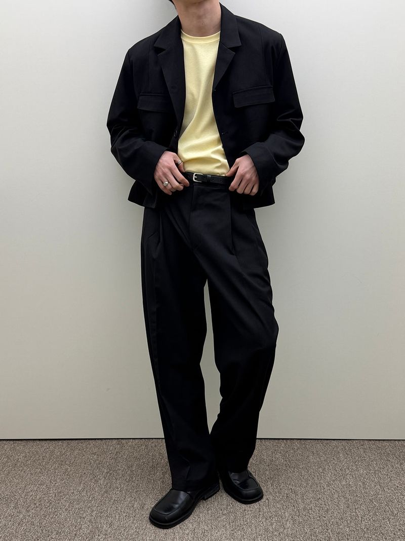 [SET UP가능] Two pocket crop jacket(2color)