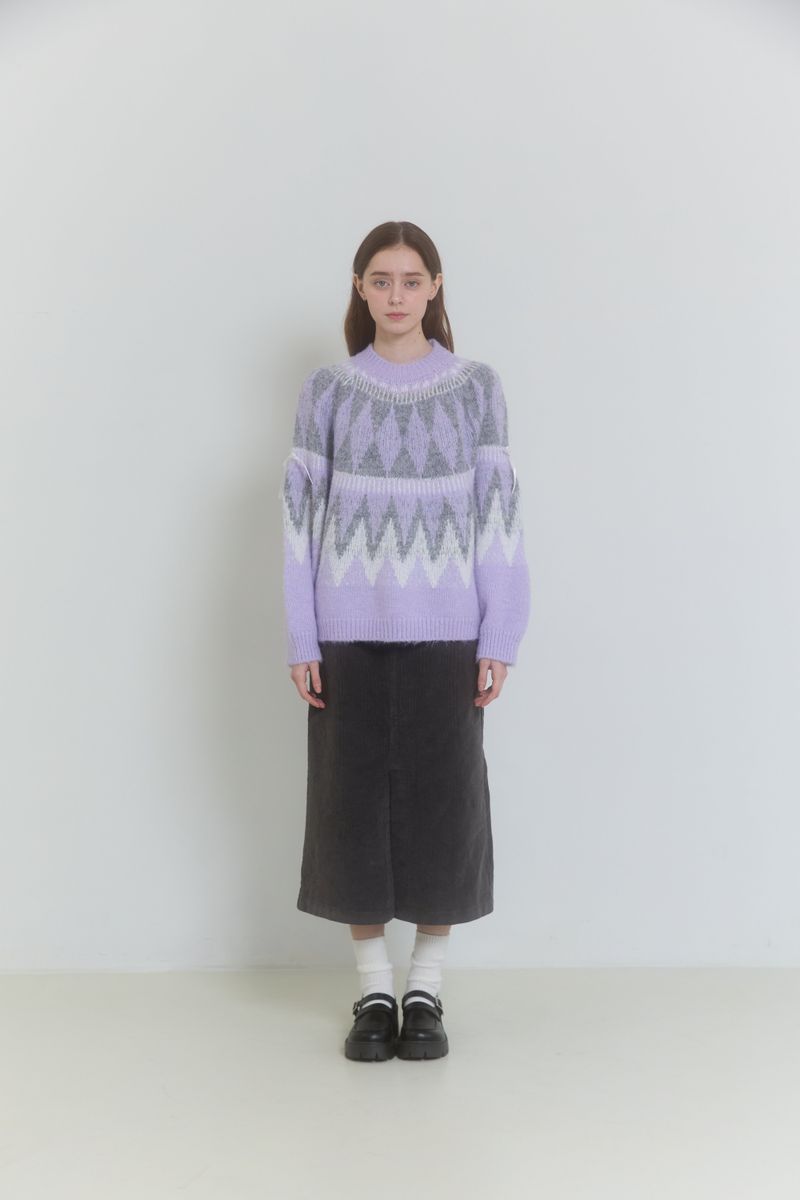 WINTER SLIT CORDUROY SKIRT