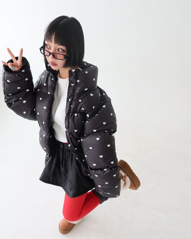 Heart crop short padded coat