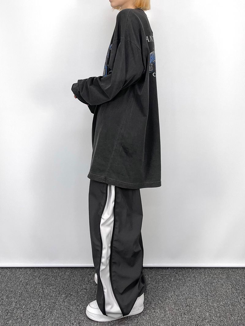 サイドジッパーナイロンパンツ