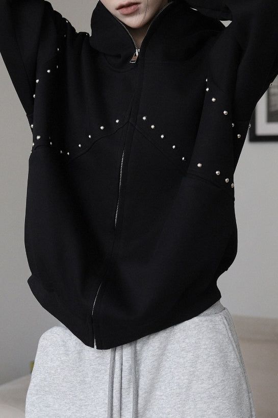 Type Rivet Hood Zip-Up