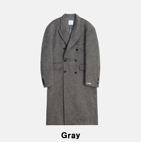 HANDMADE/wool 70% KESTI maxi double coat