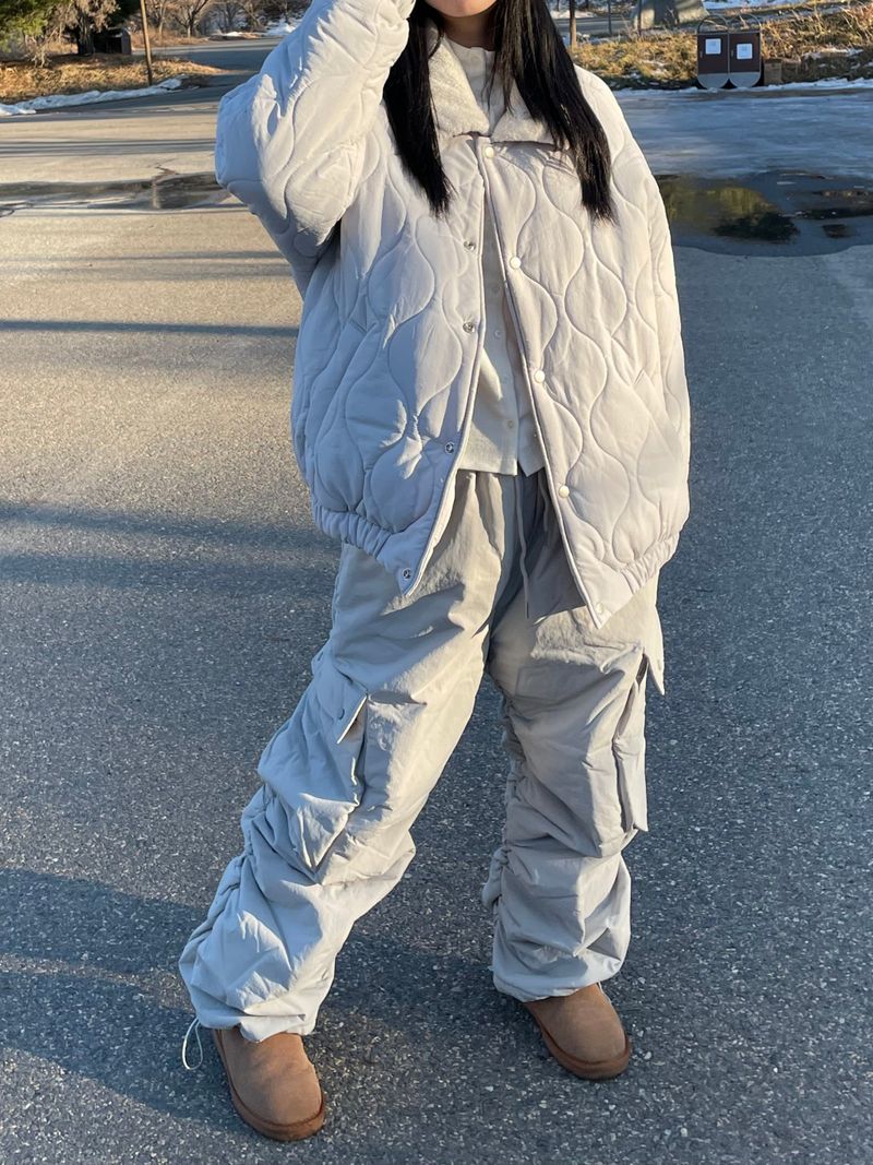 Temperature padding wide pants 