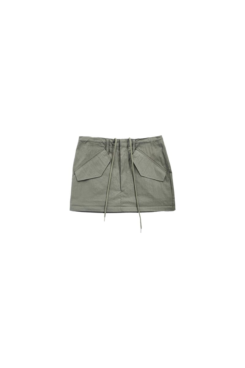 DOUBLE CUT CAGO SKIRT / KHAKI