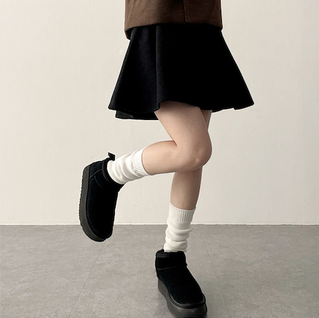 Lorton Wool Pin Tuck Flared Miniskirt