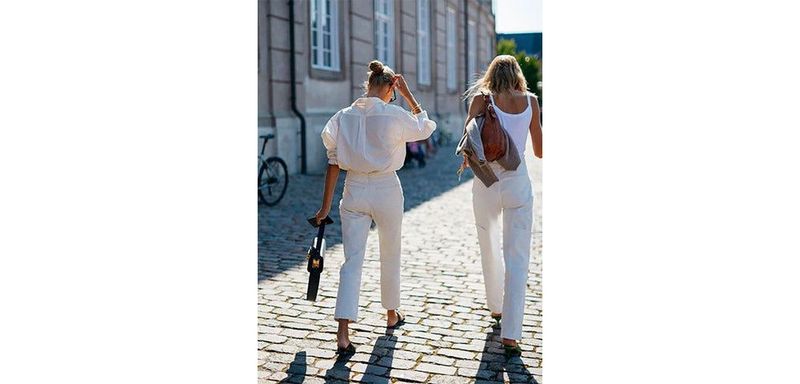Plain straight white pants