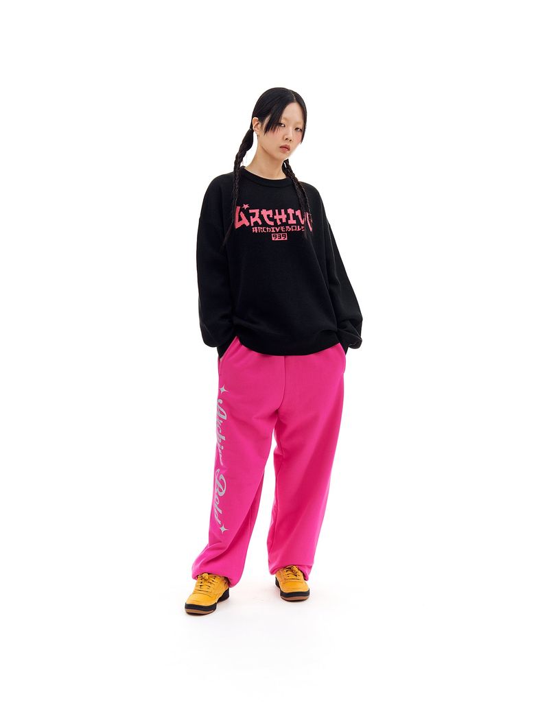 AB GLITCH SWEAT PANTS (CHERRY PINK)