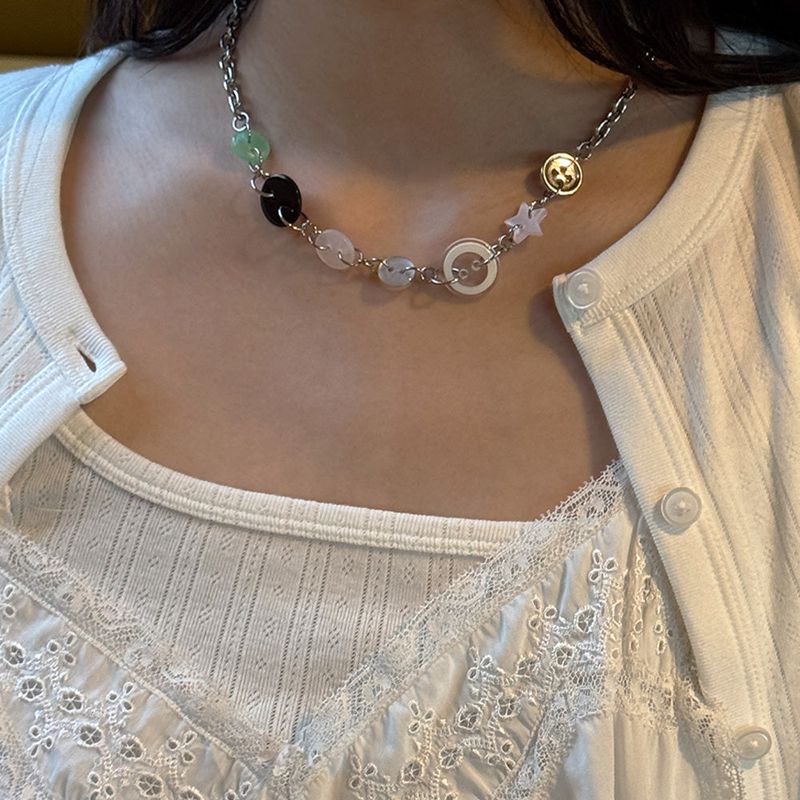 button pieces necklace
