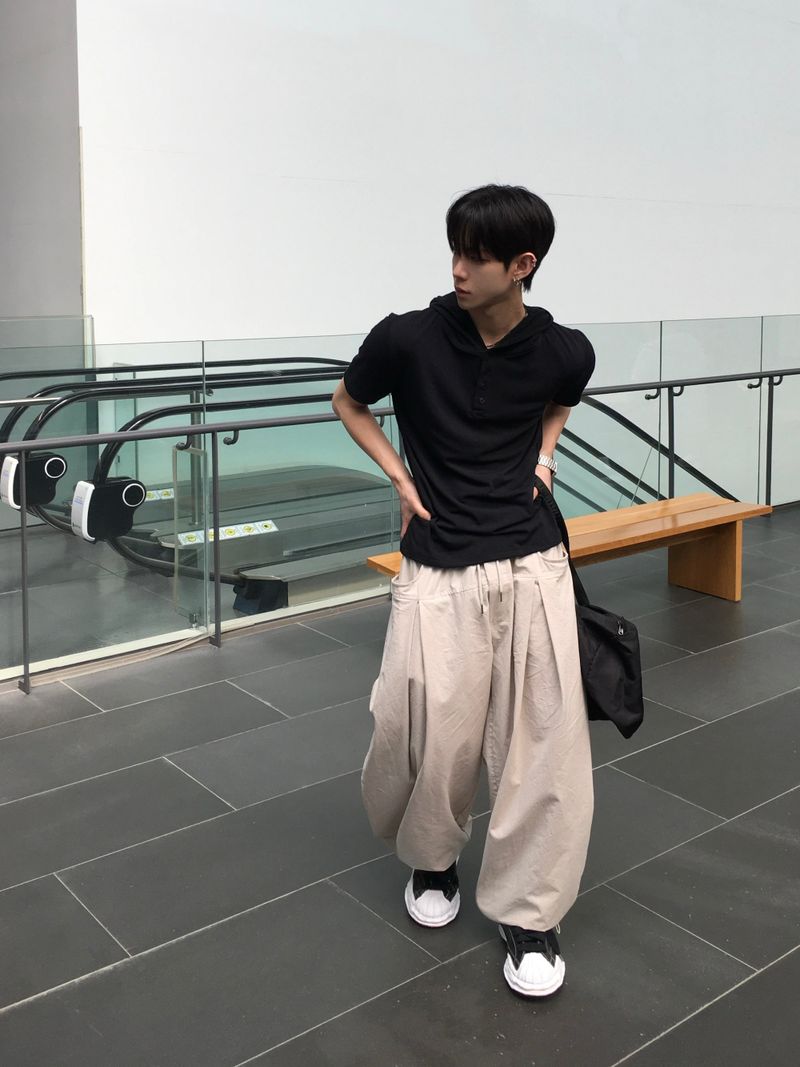 Mier Linen Cut-out Wide Pants 4C