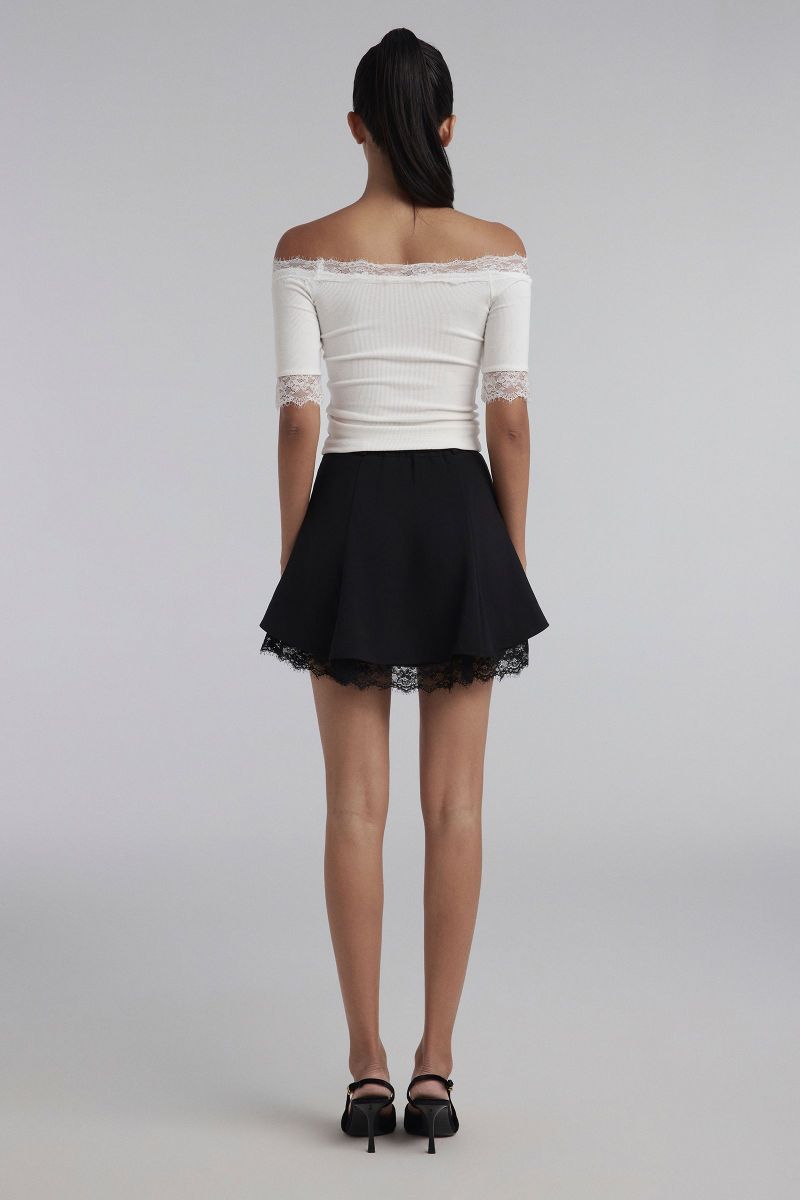 Cream donuts Off-Shoulder Top, White