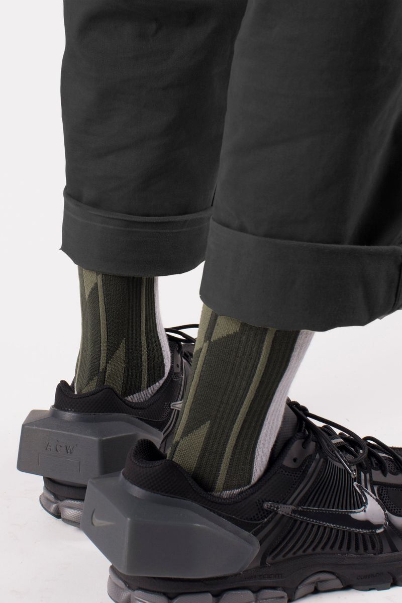 LANDING Midcalf socks (3 pair in - Silver Black,  Pale Green, Grey Flame)