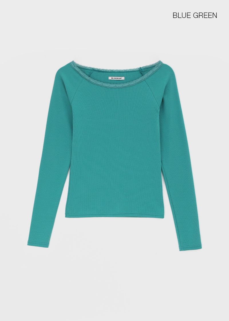 [MADE] Mnen Lace Boat Neck Long Sleeve Tee