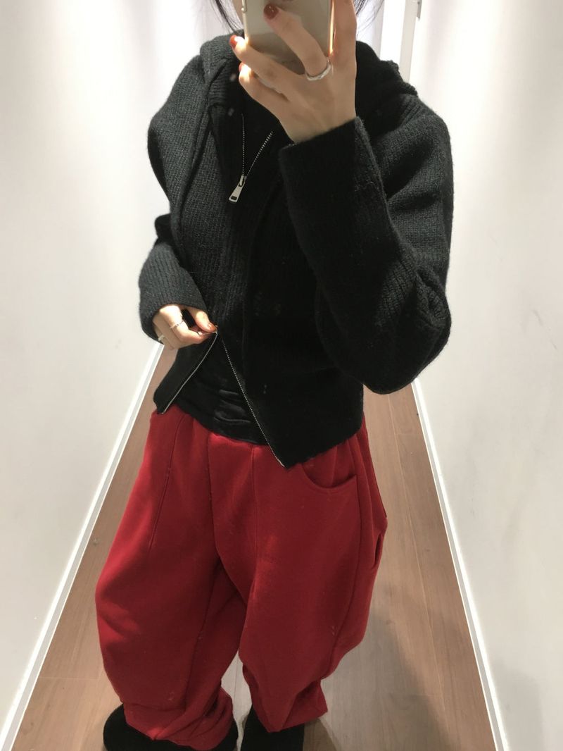 Knit Hoodie Zip-Up (3color)