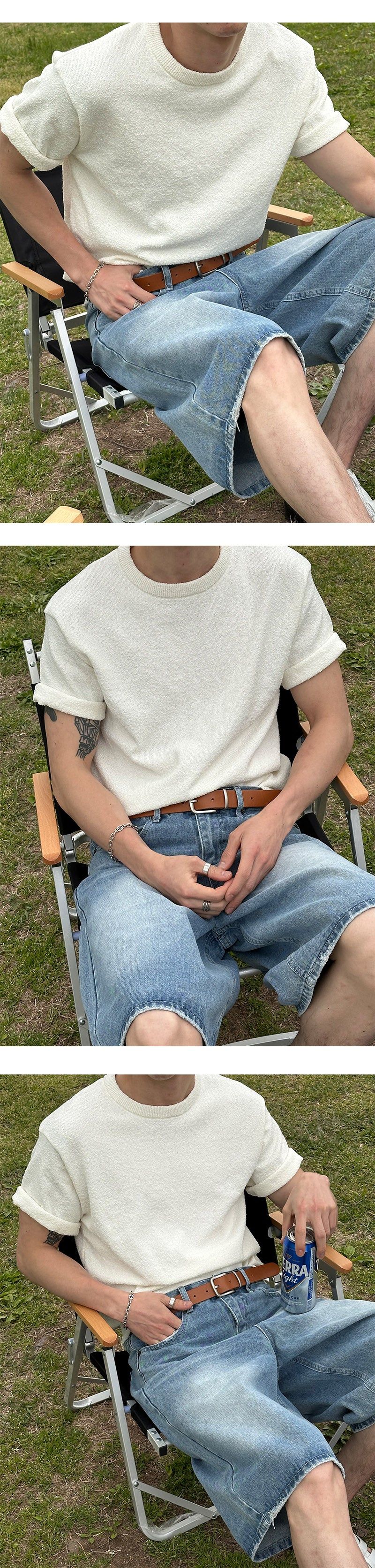 [S/S] Damage bermuda denim pants(2color)