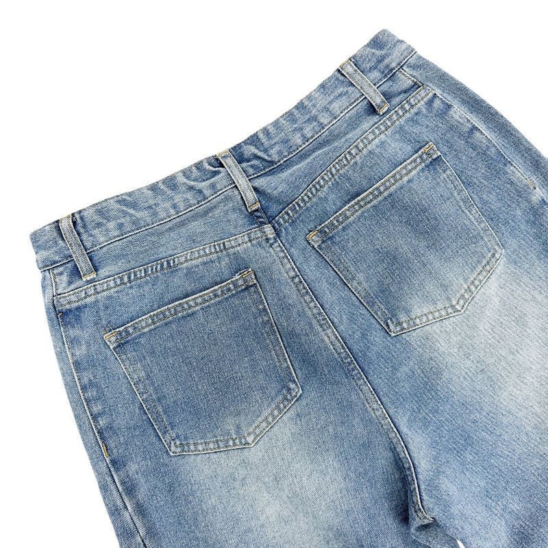SR シーム ディテール セミワイド フレア デニムパンツ(4 Colors)